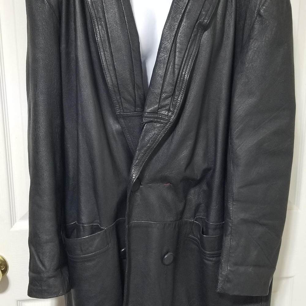Worthington full length leather womens coat